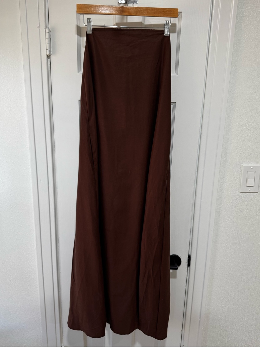 NWOT ASOS DESIGN cupro bandeau maxi dress in chocolate - Picture 3 of 5